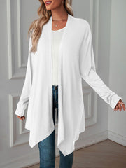 Solid Color Long Sleeve Open Front Cardigants