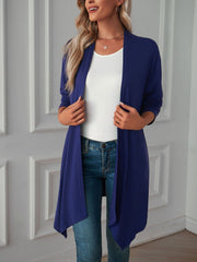 Solid Color Long Sleeve Open Front Cardigants