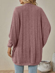Bat Sleeve Loose Knitted Solid Color Cardigan