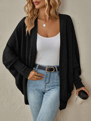 Bat Sleeve Loose Knitted Solid Color Cardigan
