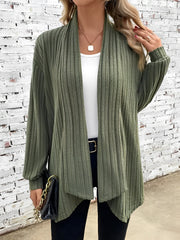 Long Sleeve Solid Color Open Front Cardigants