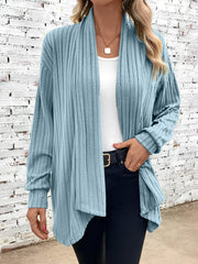 Long Sleeve Solid Color Open Front Cardigants