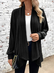 Long Sleeve Solid Color Open Front Cardigants