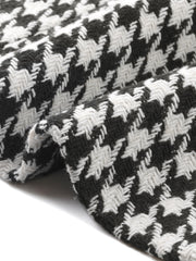 Notch Lapel Houndstooth Buttons Work Long Sleeves Blazer