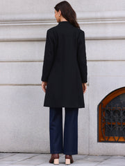 Stand Collar Single Breasted Mid-Long Overcoat