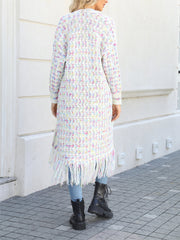Boho-Chic Layering Knitted Tassel Mid-Length Open Front Cardigan Sweater
