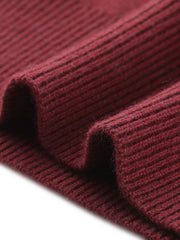 Long Sleeve Crew Neck Ribbed Knit Pullover Sweater