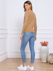 Crew Neck Button Down Long Sleeve Casual Knit Sweater Cardigan