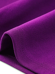 Notch Neck 3/4 Sleeve Pocketed Solid A-Line Work Dress