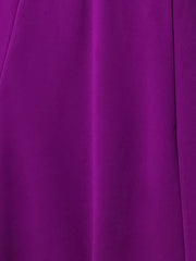 Notch Neck 3/4 Sleeve Pocketed Solid A-Line Work Dress