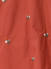 Casual Long Sleeve Half Placket Embroidered Floral Mini Shirt Dress
