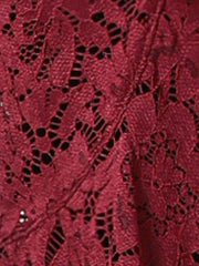 Lace Sheer 3/4 Sleeve Ruffle Hem Open Front Bolero Shrug