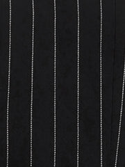 Striped V Neck Sleeveless Button Down Pocketed Fully Lined Waistcoat Vest