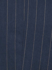 Striped V Neck Sleeveless Button Down Pocketed Fully Lined Waistcoat Vest