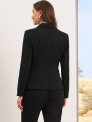 Long Sleeve One Button Business Casual Blazer