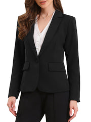 Long Sleeve One Button Business Casual Blazer