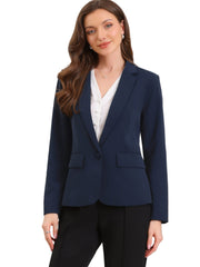 Long Sleeve One Button Business Casual Blazer