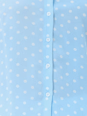 Polka Dot Peter Pan Collar Bow Tie Neck Puff Sleeve Vintage Shirt
