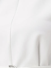 Cap Sleeve Boat Neck Office Work Belted Tops
