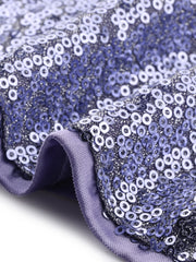 Sequin Midrise Solid Sparkle Cocktail Zipper Elastic Waist Shorts