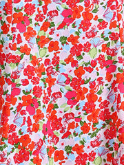 Floral Peasant Elastic Waist A-Line Ditsy Leave Midi Skirt