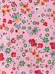 Midi Smocked Cap Short Sleeve Floral Fit and Flare Dress