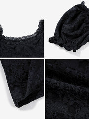 Y2K Style Lace Sheer Off Shoulder Blouse
