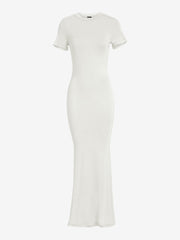Solid Color Short Sleeve Bodycon Maxi Dress