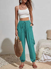 Cargo Solid Color Pocketed Casual Joggers Pants