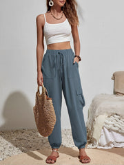 Cargo Solid Color Pocketed Casual Joggers Pants
