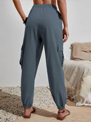 Cargo Solid Color Pocketed Casual Joggers Pants