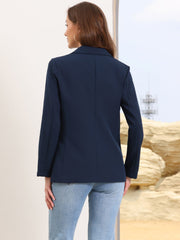 Notched Lapel Long Sleeve Single Breasted Work Blazer