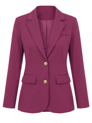 Notched Lapel Long Sleeve Single Breasted Work Blazer