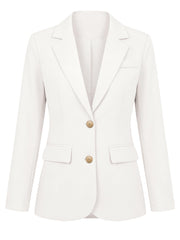 Notched Lapel Long Sleeve Single Breasted Work Blazer