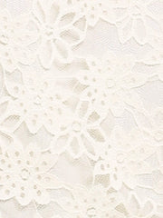 Floral Lace Sheer 3/4 Sleeve Boat Neck Blouse
