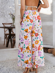Casual Streetwear with Graphic Printed Elastic Waist Wide Relaxed Fit Leg Pants