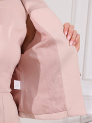 2 Pieces Long Sleeves Collarless Jacket & Sleeveless Fishtail Midi Dress Sets