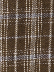 Single Breasted Plaid Long Sleeves Pocketed Pea Coat