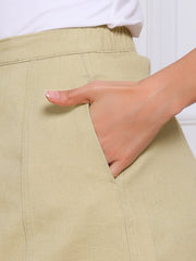 Casual Short Button Down Jeans Skirt