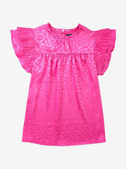 Ruffled Short Sleeves Leopard Print Casual Blouse