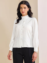 Ruffled Button Down Long Sleeve Work Shirts