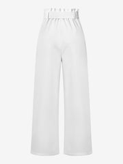 Wide Leg Tie Waist Versatile Paper Bag Pants
