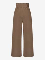 Wide Leg Tie Waist Versatile Paper Bag Pants