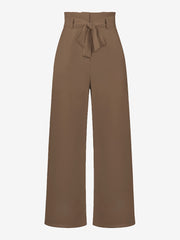Wide Leg Tie Waist Versatile Paper Bag Pants
