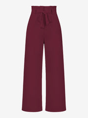 Wide Leg Tie Waist Versatile Paper Bag Pants