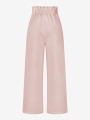Wide Leg Tie Waist Versatile Paper Bag Pants