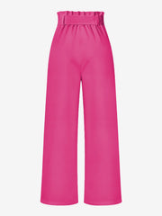 Wide Leg Tie Waist Versatile Paper Bag Pants