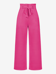 Wide Leg Tie Waist Versatile Paper Bag Pants