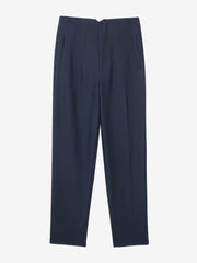 Slim Fit Solid Color Pleated Straight Leg Casual Pants