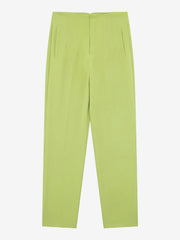 Slim Fit Solid Color Pleated Straight Leg Casual Pants